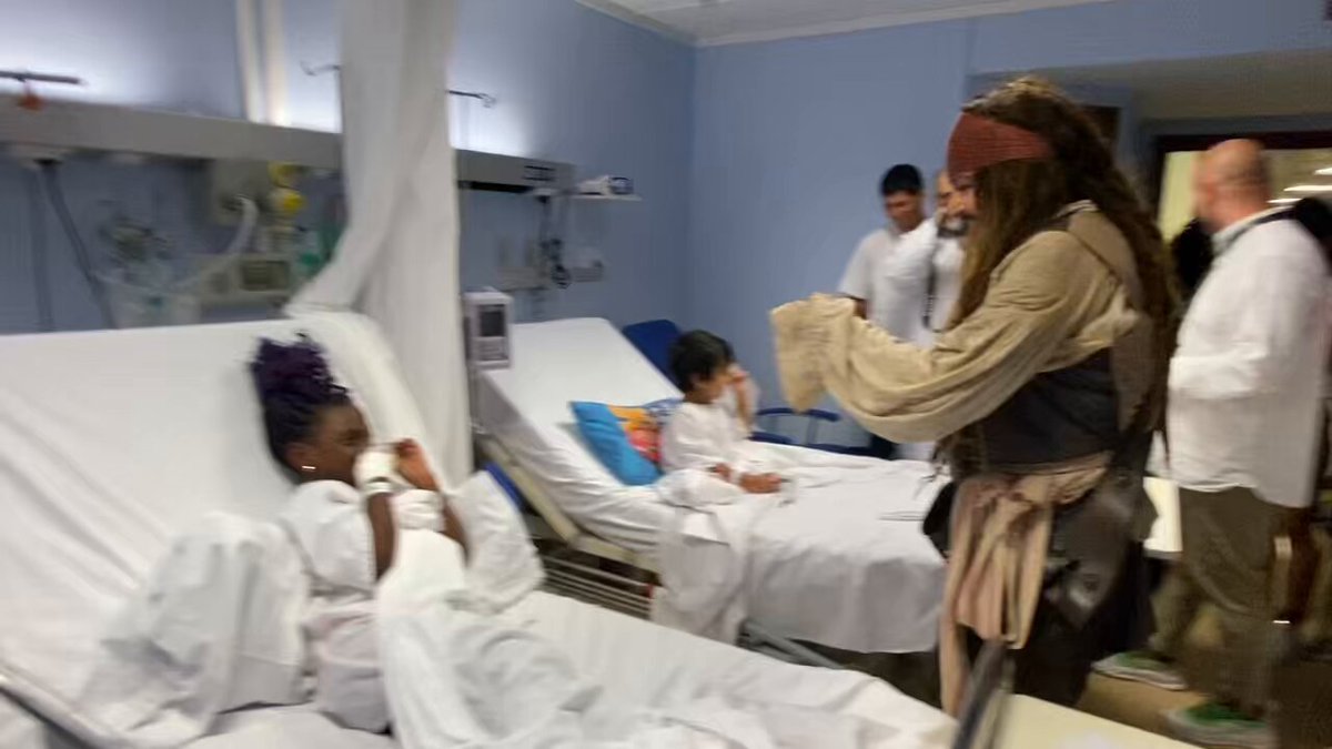When Johnny Depp unexpectedly visited Hospital Donostia to see children battling cancer. Jack Sparrow at his very best.
 