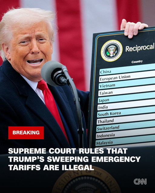 Supreme Court rules that Trump's sweeping emergency tariffs are illegal.
https://t.co/D4cEdbZsCH 