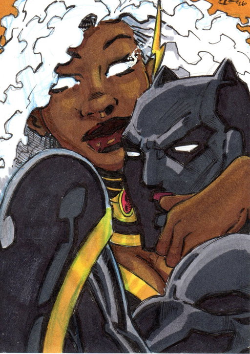 RT @TreverCameron: Ororo ❤️ T'Challa Couples Sketch Card. 