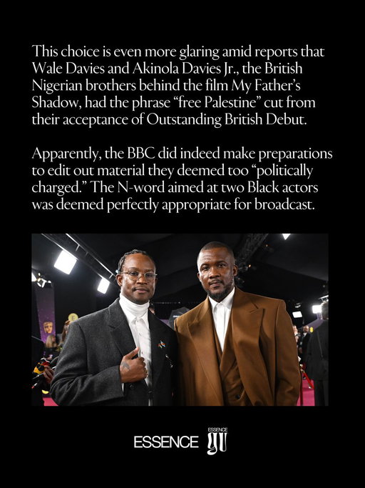 Yes, Tourette syndrome is real. We hold space for that. Coprolalia is real. We hold space for that. But so is history. So is the humiliation of having that word attached to your name in a viral clip that will live online forever

To Michael B. Jordan and Delroy Lindo, Here is the apology you are owed: We are sorry that during a historic awards season of the most nominated film in Oscar History that you have to endure this. We are sorry that the BAFTA and BBC allowed a racist remark to remain in program, while editing out “Free Palestine.” We are sorry to Ryan Coogler - that while celebrating your first Black achievement in cinema in 2026 - your film stars in that very same space can still be publicly hit with The N-Word.

We are sorry that the instinct was to protect the institution before protecting you, to demand your composure instead of their accountability.

The SINS of the forefathers apparently don’t die. They just find new stages to act on.

*Cut Scene* and *Fades to Black*