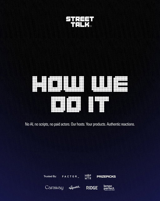 No AI. No scripts. No fake "UGC" actors reading from a teleprompter. Just raw, authentic reactions to your products 🎤✨

We’ve refined the process into three simple steps so you can stop worrying about creative fatigue and start scaling

Real people. Real talk. Real results. 🚀 