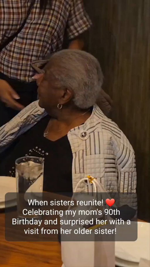 When sisters reunite! ❤️Celebrating my mom's 90th Birthday and surprised her with a visit from her older sister! (🎥:tildawn) 
