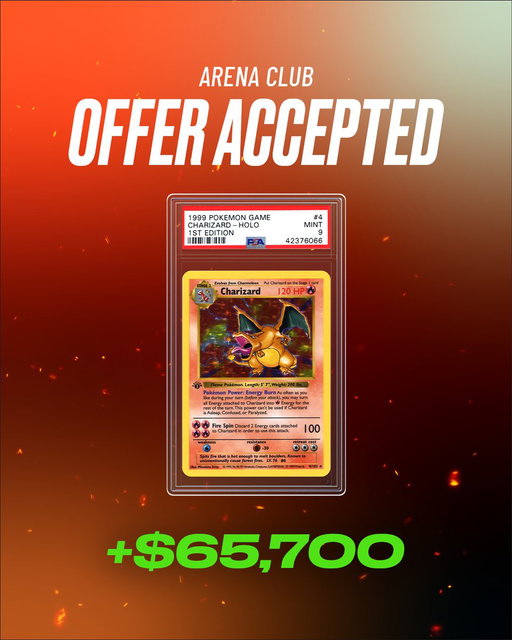 The user who hit our $73,000 Super Grail
Has accepted our 90% Arena Club Buyback Offer
It is the largest Arena Club Offer ever accepted! 