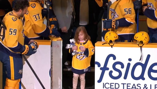 Give it up for Ellie! 👏

Ellie joins us tonight as our ceremonial puck dropper on Pediatric Cancer Night. Moments like this remind us that we are all stronger together and no one has to fight alone💛 
