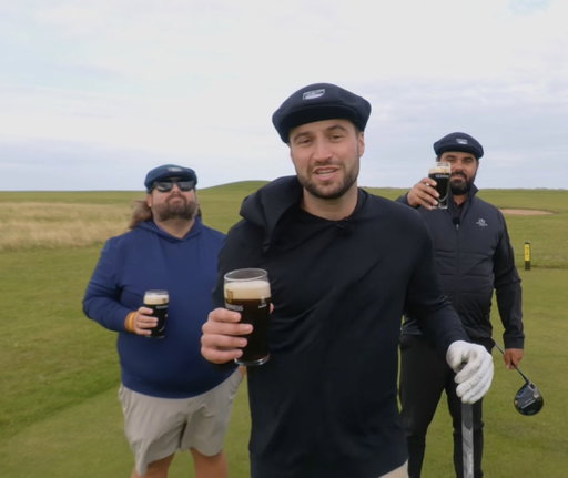 Her: please don’t get too drunk out on the course today! 

Me and the fellas: 