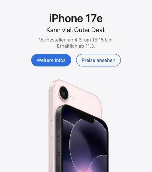 Und das iPhone 17e direkt hinterher. 