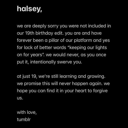 please accept our notes app apology @halsey 