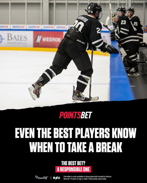 Elite players know when to step off the ice — and smart bettors know when to step back.
Trust your limits. Take the break. Keep it responsible. 🎯

#PointsBetCanada #ResponsibleGambling #Casino #Betsponsibly #hockey 