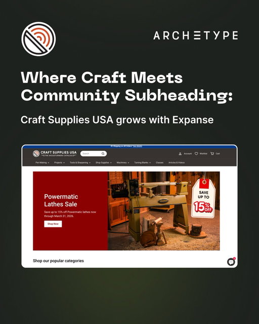 How do specialty retailers turn a decades-old catalog into a modern shopping experience?

Craft Supplies USA shows us how with their Shopify store powered by the Expanse theme.

Their implementation proves what's possible when a 279+ product catalog meets the right theme foundation:

→ Subcollection tiles that guide beginner and expert woodturners to the right products instantly
→ Layered homepage promotions spotlighting sales, closeouts, and shipping offers
→ Volume pricing tables and variant selectors built for technical purchasing decisions
→ A 4.9-star review section that lets the community do the converting
→ Classes and blog integration that keeps customers coming back to learn, not just buy

For niche specialty retailers balancing depth with discovery, Expanse delivers the structure, merchandising tools, and content flexibility needed to grow.

Swipe through to see how Craft Supplies USA built a community hub 👇

See Craft Supplies USA in action: https://t.co/gxjs32hC0l

Try Expanse for your brand: https://t.co/39wyhvmZ3E

What feature would make the biggest impact on your store?