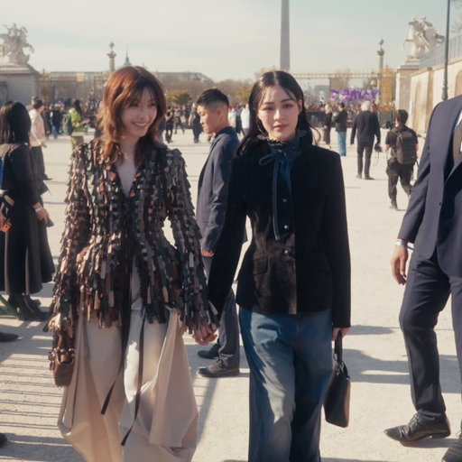 Lingling Kwong and Orm Kornnaphat arrive at the Dior Autumn Winter 2026-2027 show.

#DiorAW26 