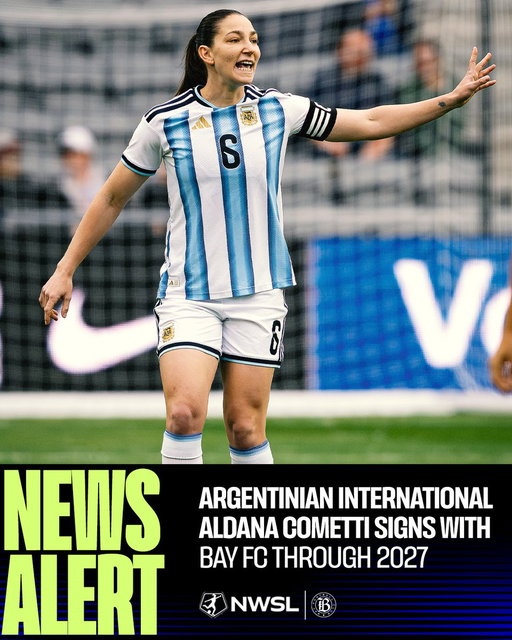 The Argentine captain is headed to the Bay 🌉

Bay FC has signed Aldana Cometti through 2027. 