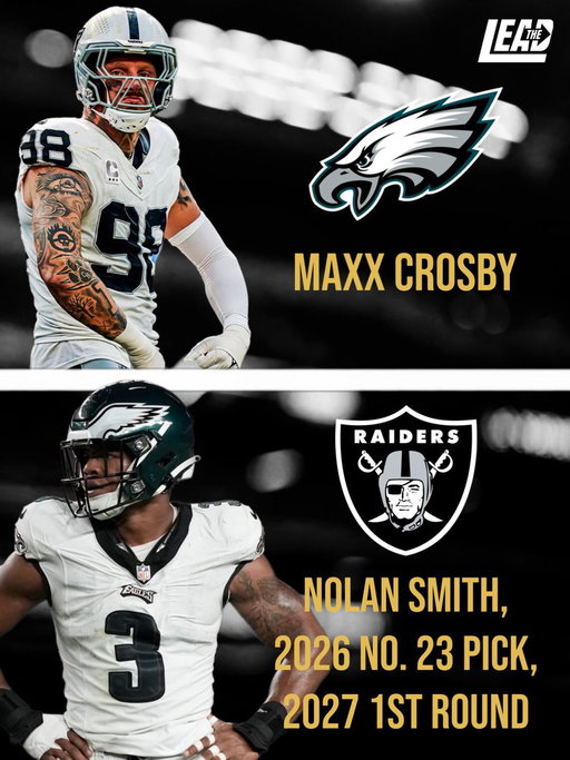 Potential NFL mock trade that would send Maxx Crosby to the #Eagles in exchange for Nolan Smith, the No. 23rd pick in this years draft, &amp; a 2027 1st round pick

Drop your thoughts, would you do this trade? 