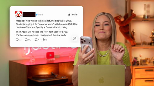 This guy said the MacBook Neo couldn't run Chrome + Spotify + Canva without crying. YA OK, HOLD MY iPHONE SIRRRRRR 