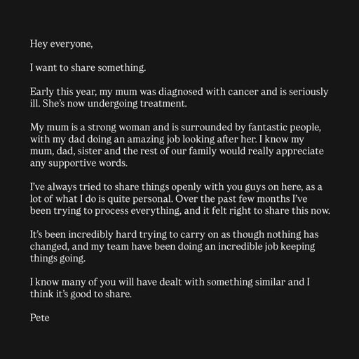 Sharing this wasn’t easy. We’re taking things one day at a time, and any words of encouragement for my family are truly appreciated. 

It’s so hard to carry on as though nothing has changed but that’s what my mum wants, so that’s what we’ll do ❤️ 