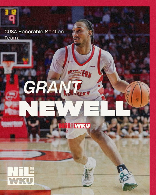 Honor the hustle. Grant Newell was named to the CUSA Honorable Mention team! His collection is live at the NilStore, grab the jersey and rep one of the best in the conference! 
Shop now ➡️ https://t.co/c6I5YqgPuO

#wku #wkubasketball #gotops 