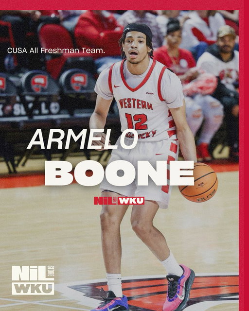 Year 1 was just the beginning. 📈 Armelo Boone was named to the CUSA All Freshman Team! Grab the signature Boone gear today!
Shop today ➡️ https://t.co/GrUGreoYaV

#wku #wkusports #gotops 