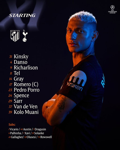 Tonight's Spurs side in Madrid 📋 