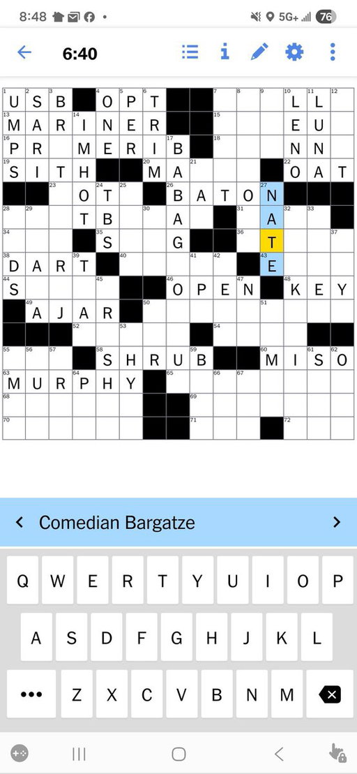 I told the girls they could get anything they wanted at the Nike store if they got one crossword answer right…Harper got two words before she found her own last name. 

Thanks for including me @nytimes! 