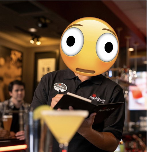 when you see your bar regular on their 3rd first date this week 