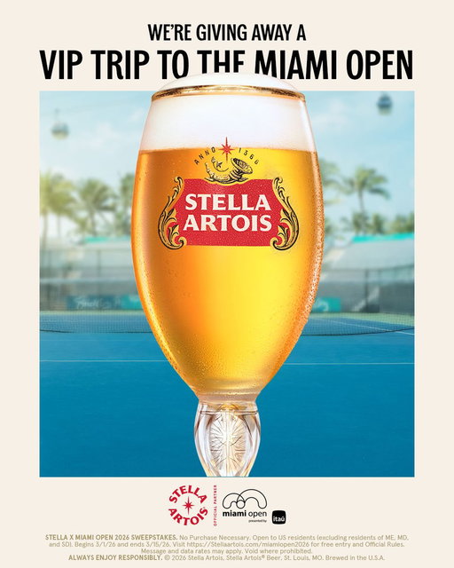 Comment #MiamiStellaSweeps and you might be heading to Miami to sip Stella at the @MiamiOpen. 