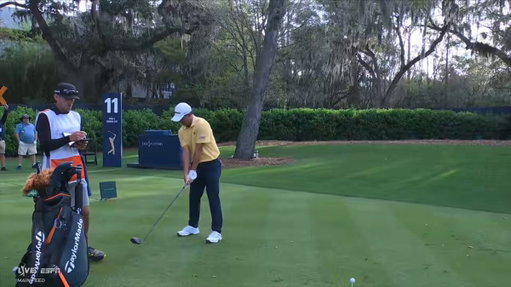 Here's where Collin Morikawa tweaked his back on a practice swing 