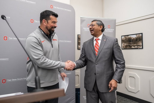 Ohio State is a powerhouse athletically and academically 🌰

Today, that mission moves forward with @OhioStatePres Ravi Bellamkonda 🤝 