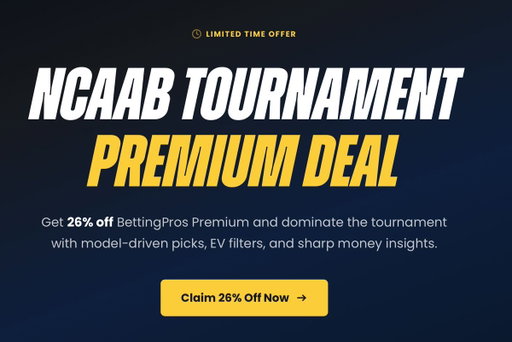 We’re giving bettors 26% OFF BettingPros Premium right before #MarchMadness 2026! 

Use the same tools sharp bettors rely on:
📊 Model picks
📈 Market-based EV
💰 Sharp money insights 
🛎️ Line Movement Alerts 

If you had access to every betting edge… would you use it? 🤔 