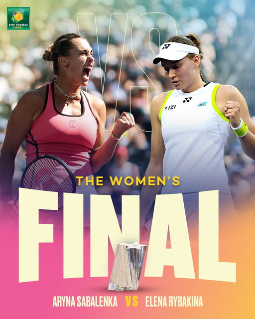 Running it back ◀️

@SabalenkaA &amp; Elena Rybakina will face off in a rematch of their 2023 Indian Wells final!

#TennisParadise 