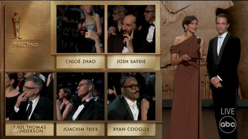 Paul Thomas Anderson accepting the Oscar for Best Directing for ONE BATTLE AFTER ANOTHER. 