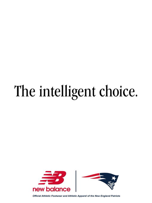 The intelligent choice. @newbalance x @Patriots 
 
We are proud to announce that New Balance will serve as the official and exclusive athletic footwear and apparel partner of the New England Patriots and Gillette Stadium. 