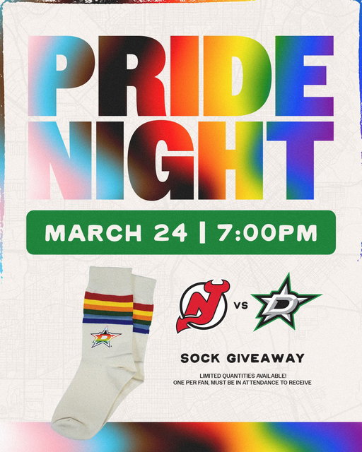 Y’ALL means ALL 💚

We can't wait to celebrate Pride Night next Tuesday! Arrive early for our annual Pride Happy Hour and to receive a pair of Stars-branded Pride socks.

MORE INFO: https://t.co/dfofsY4dBu 