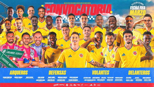 ¡𝑳𝒐𝒔 𝒆𝒍𝒆𝒈𝒊𝒅𝒐𝒔 𝒑𝒂𝒓𝒂 𝒓𝒆𝒑𝒓𝒆𝒔𝒆𝒏𝒕𝒂𝒓𝒏𝒐𝒔 𝒄𝒐𝒏 𝑶𝑹𝑮𝑼𝑳𝑳𝑶! 😎👊

Ellos son los 𝒄𝒐𝒏𝒗𝒐𝒄𝒂𝒅𝒐𝒔 por nuestro Director Técnico Néstor Lorenzo para disputar la Fecha FIFA de marzo 🆚 🇭🇷 y 🇫🇷.

🔗 https://t.co/fS1MxGtHOS

#LaSeleNosUne🇨🇴 