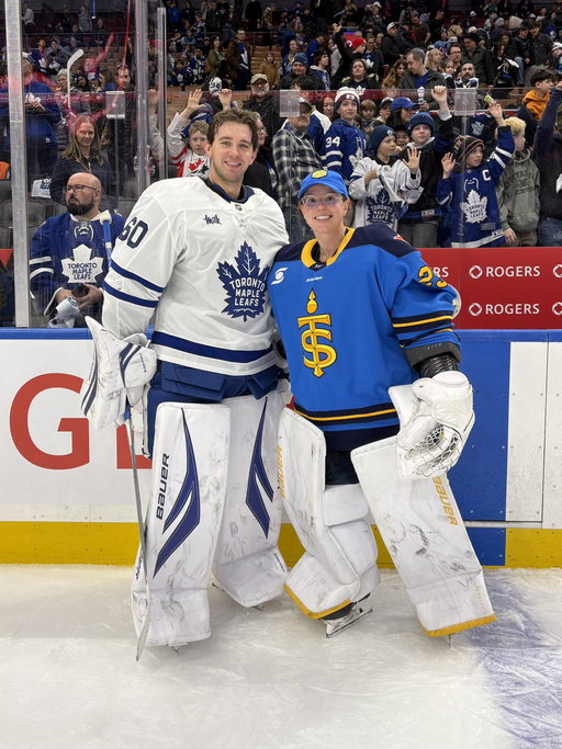 the Toronto hockey goalie crossover we didn't know we needed 🙂‍↕️ 