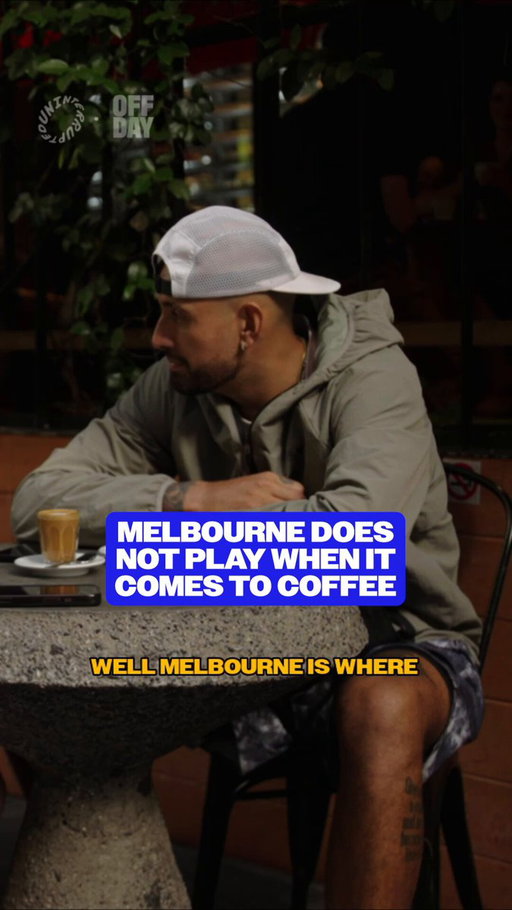 Coffee is life for @NickKyrgios  and all Melburnians ☕🇦🇺

Watch as he tours Melbourne in our new episode of @thisisoffday, out now on our YouTube. 