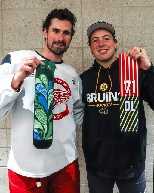 It’s World Down Syndrome Day 🌎❤️

Dylan Larkin, Charlie McAvoy, @ForBareFeet &amp; @NHL joined forces to design mismatched socks in support of Down Syndrome awareness &amp; the American Special Hockey Association! 