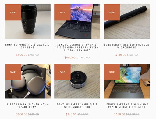 Got a little spring cleaning tech sale - Some Sony lenses, AirPods Max (lightning) and some KILLER laptop deals 🤘🏼

https://t.co/PeytHb2CG1 