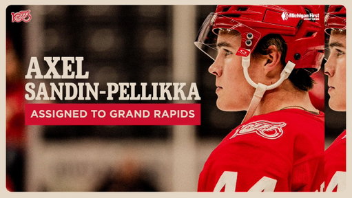 UPDATE: The #RedWings have assigned Axel Sandin-Pellikka to the AHL’s Grand Rapids Griffins. 