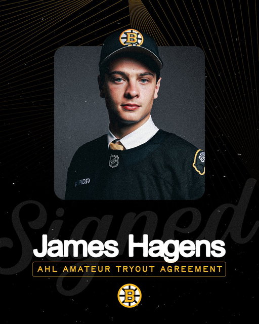 The #NHLBruins have announced that James Hagens will sign an AHL amateur tryout agreement (ATO) and report to the Providence Bruins.

📰: https://t.co/QuGnkuhZF5 