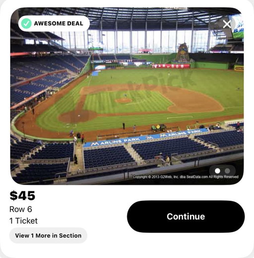 @Kyle_Zorn @TickPick You’re telling me my car could sit behind home plate at a Marlins game?! 