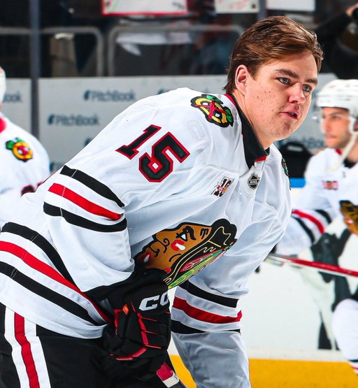 Anton Frondell is IN the lineup for the #Blackhawks tonight against NYI. 