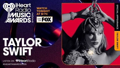 Taylor Swift is coming to our #iHeartAwards2026 TONIGHT! 🧡

Don't miss any moment. Watch LIVE on @FOXTV at 8/7c or listen on iHeartRadio: https://t.co/6ZJnDWC3ud 