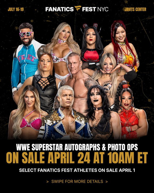 WWE Superstar autographs &amp; photo ops go on sale April 24 at 10AM ET.

More superstars &amp; legends dropping soon.

If WWE’s on your list… this is your moment 👀

🎟️ Get your tickets now at the link in bio so you're ready to lock in your moment. 