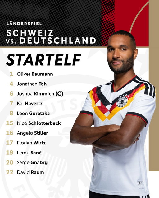 So starten wir gegen die Schweiz! 💪

#suiger #dfbteam | 📷️ DFB/Thomas Böcker 