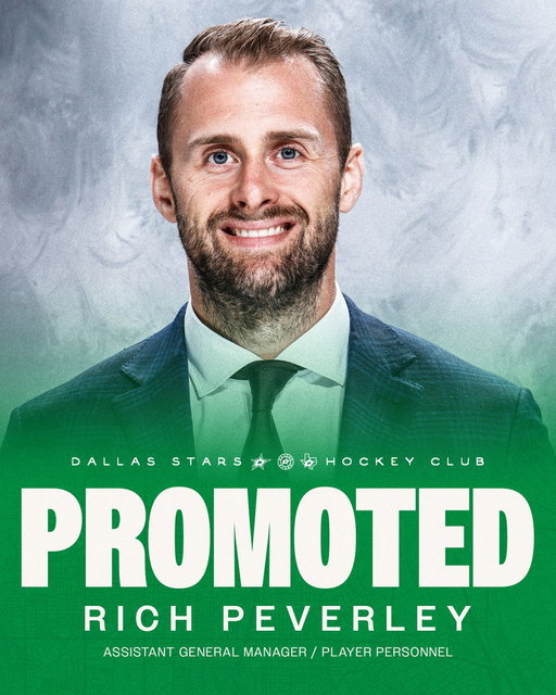 For 11 seasons, Rich Peverley has helped shape our roster behind the scenes. Today, we’re proud to announce he’s been promoted to Assistant GM/Player Personnel.

Congrats, Pevs! ⭐ 