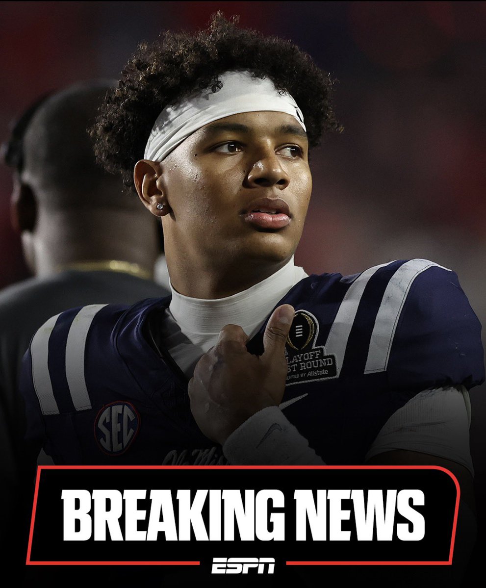 NEWS: The NCAA’s appeal to the Mississippi Supreme Court in the Trinidad Chambliss eligibility case has been denied.  He’ll be eligible to play for Ole Miss in 2026. 