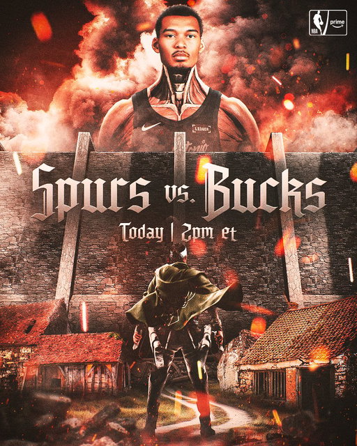A COLOSSAL matchup on @PrimeVideo ⚔️ 

Coverage for Spurs-Bucks starts at 2 PM ET 🍿 