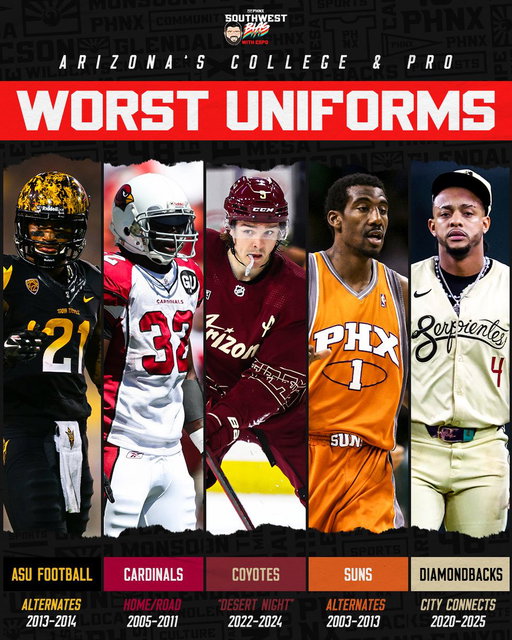The worst uniform in Arizona.  

Do you agree with @espo? 👀 