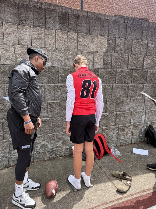 Andrew Smart, the son of Kirby Smart, checking in at @TheMVPCamps for the second session today. 

2030 ATH - 6-2/176

@RustyMansell_ 
@TheUCReport 