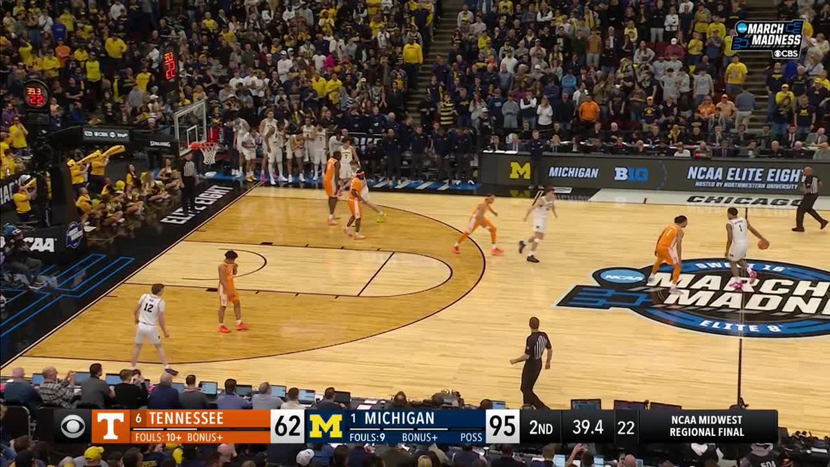 Charlie May, son of Michigan HC Dusty May, hit a garbage time three and his teammates LOST IT 🤣 