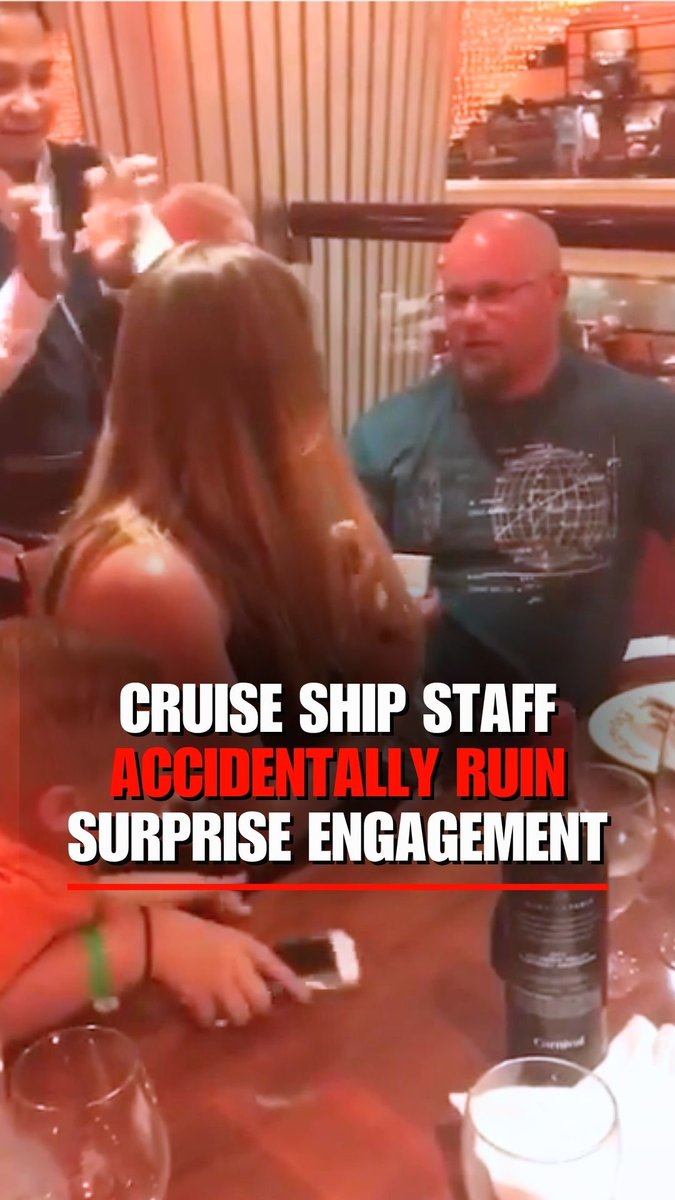 'I'M NOT ENGAGED!': A cruise ship proposal took an awkward turn when the wait staff accidentally announced the engagement before it happened.

The surprise slip stunned the couple just as her partner was preparing to pop the question. She still said yes, adding later, "We have the worst luck, so it tracks."